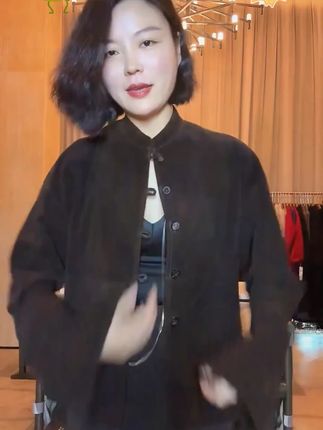 264TANTAN 百搭显瘦气质短款牛皮荣外套2381, #秋冬穿搭 #气质高级穿搭 #显瘦穿搭 #遮肉显瘦遮肉减龄