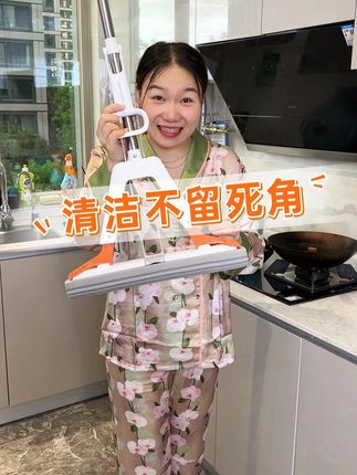 吸水给力就算了,关键价格便宜,还给你带替换头#拖把 #胶棉拖把