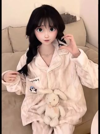 猫人法兰绒睡衣女秋冬季2025新款加绒加厚可爱卡通冬天家居服 猫人法兰绒睡衣女秋冬季2025新款加绒加厚可爱卡通冬天家居服套装#睡衣家居服 #睡衣女 #睡衣摇 #穿着睡衣拍抖音 #甜美穿搭