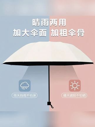 雨伞男女晴雨两用手动折叠防晒防紫外线大号加固学生上学伞遮阳伞#晴雨两用伞 #雨伞 #伞 #超大雨伞 #超便宜超划算
