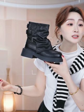 时尚百搭中筒靴#好鞋推荐 #好穿又好搭 #女鞋 #百搭鞋子 #透气舒适