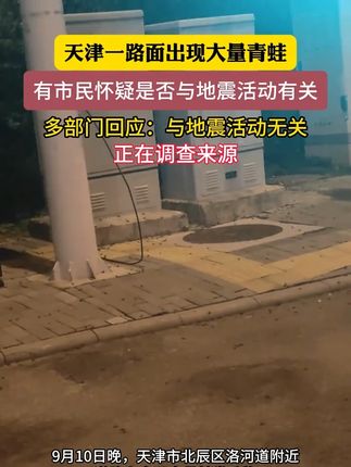 天津一路面出现大量青蛙 #生态环境 #天津 #青蛙 #环保