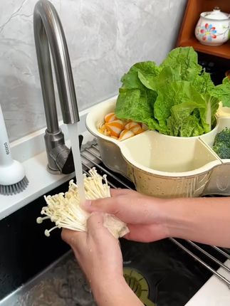 轻奢简约旋转火锅拼盘家用双层蔬菜水果分格洗菜备菜收纳旋转盘#火锅拼盘 #旋转拼盘 #家用拼盘 #洗菜备菜 #轻奢家居