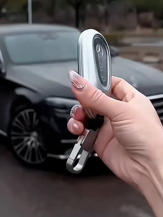 2024-25款奔驰GLC钥匙套!GLC260L/GLC300专用高档真皮壳扣包,车内用品防摔~#奔驰GLC真皮钥匙套 #2425款 #防摔保护 #钥匙装饰 #奔驰专用