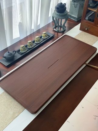 紫檀石小舟 整块天然紫檀石茶盘,整体简约创意轻奢风格,家用办公高端茶台。#茶盘 #石茶盘 #茶生活 #家用茶台 #高端茶台