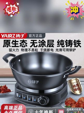 扬子纯铸铁电炒锅,家用多功能蒸煮一体超实用! #多功能电锅 #扬子电炒锅 #铸铁无涂层 #蒸煮一体锅 #家用电热锅