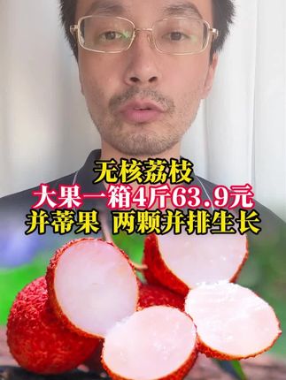 海南澄迈县 #无核荔枝 两颗并排生长的#并蒂果 寓意吉祥,食用不易上火!还比普通荔枝更甜!