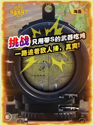 挑战只用“带S”的武器吃鸡,一路追着敌人揍,太爽了! #一穿四 #吃鸡我是认真的 #和平精英