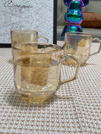 【新】网红轻奢钻石玻璃杯套装!4只带把款 家用高颜值 客厅待客茶杯 #杯子 #玻璃杯 #杯子控 #水杯