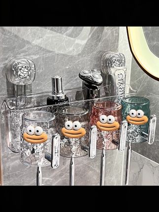 BSD双杯吸盘牙刷架壁挂式2杯套装牙杯置物架卫生间牙刷架置物架#牙刷架 #双杯套装 #壁挂式 #卫生间置物架 #BSD牙刷架