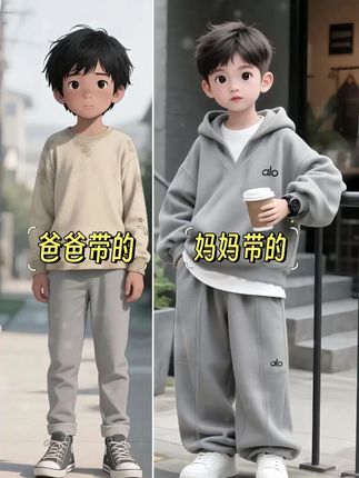 哇哦~儿子的秋款套装 这松弛感拉满'太潮酷啦!!#男童穿搭 #潮童穿搭 #春秋穿搭 #用基础款玩转一周穿搭 #早秋松弛感穿搭