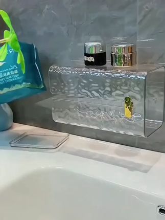 轻奢洗脸巾收纳盒透明纸巾盒壁挂式厨房卫生间厕所浴室倒挂抽纸盒#洗脸巾收纳盒 #洗脸巾收纳盒壁挂 #纸巾盒 #纸巾盒推荐 #抽纸盒