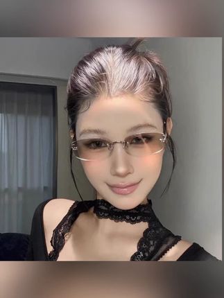 辣妹风无框墨镜女款欧美高级感Y2K小框渐变太阳眼镜拍照防紫外线#无框墨镜#太阳眼镜 #防紫外线 #眼镜 #好物分享