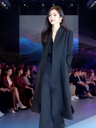 2025秋季新款过膝风衣外套收腰显瘦大衣大码女装 #秋季时尚穿搭 #穿出高级感 #又美又飒气场全开 #原创女装 #风衣外套