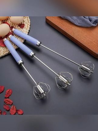 不锈钢彩色半自动打蛋器搅拌棒厨房按压式旋转手动工具打蛋搅拌器#不锈钢打蛋器 #彩色搅拌棒 #厨房工具 #按压式 #打蛋搅拌器