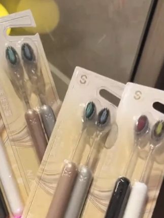 【8支装轻奢山型牙刷】新款高档罗马柱橄榄头弹力软毛护龈成人家用