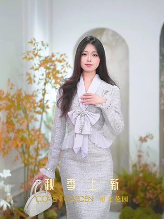 哥文花园小香风羊毛呢料连衣裙 #哥文花园 #小香风连衣裙  #秋冬穿搭  #精致女人必备 #贵气感