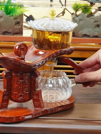 简约懒人磁吸玻璃自动茶具套装出水泡茶壶家用轻奢新款泡茶神器 #自动茶具 #玻璃茶具 #品茶静心 #高端茶器