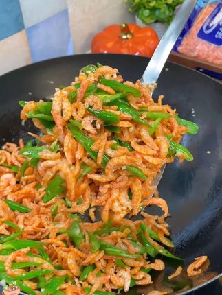 韭菜炒磷虾,鲜美好吃又有营养。#好好吃饭