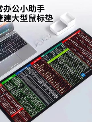 办公快捷键超大鼠标垫电脑游戏耐脏橡胶电脑桌垫加厚锁边键盘垫#鼠标垫推荐 #快捷键鼠标垫 #鼠标垫 #防滑鼠标垫推荐 #数码科技 想·