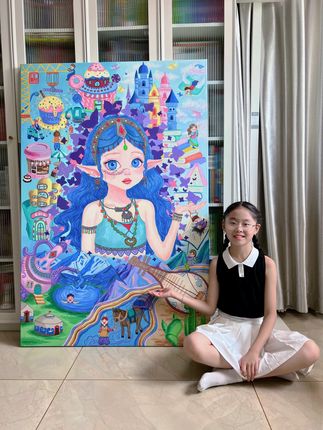 不必将梵高画满全身,你就是浪漫本身 #画画 #绘画 #创意美术 #少儿美术 #意大利美院雪碧老师