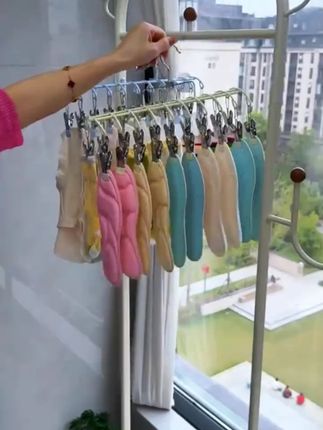 不锈钢 20 夹晾晒架家用袜子内衣儿童围兜阳台多功能多夹子晾晒挂钩 #不锈钢 20 夹晾晒架 #家用袜子内衣晾架 #儿童围兜晾晒挂钩 #阳台多功能晾架 #多夹子晾晒架