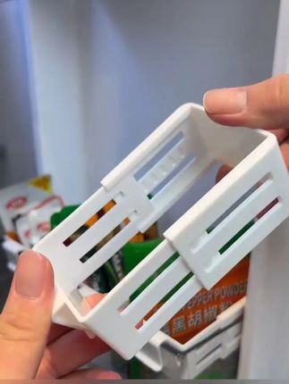 家里冰箱侧门乱的,真的可以准备几个这个伸缩收纳盒了#冰箱收纳 #冰箱 #收纳整理