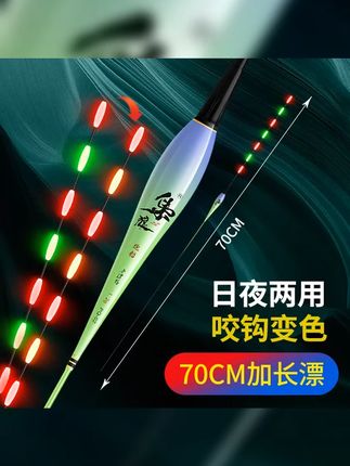 夜钓必备!变色夜光电子鱼漂,抗走水青鱼大物流氓漂,无铅自立跑铅设计,日夜两用,抓口更灵敏,让钓鱼变得更简单有趣! #浮漂鱼漂 #电子鱼漂 #抗走水 #日夜两用夜光漂 #渔具用品