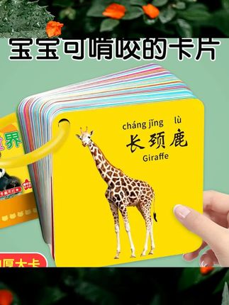 动物卡片早教认知启蒙书一岁婴幼儿宝宝识字看图识物儿童益智玩具 #母婴用品 #母婴好物 #儿童好物