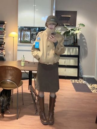 【午后苏黎世】宽松咩咩毛双排扣花苞下摆保暖短款秋冬单面呢外套女#ootd穿搭 #今天穿什么  #通勤搭配  #时髦精 #潮牌