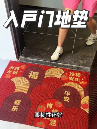 怎么才发现这么款除尘防滑丝圈地垫! #地毯地垫#地垫#门前地垫#脚垫#丝圈入户地垫