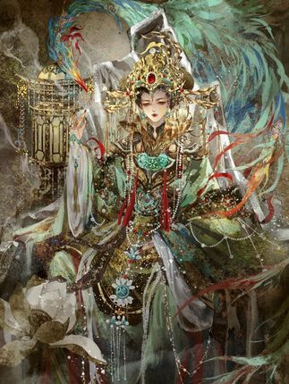 旧稿解禁|昆仑墟西王母 司天之厉,其神威若何? #画画 #古风 #东方美学 #古风插画 #稿件展示