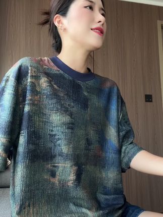 肌理感撞色舒适短袖 #穿出高级感 #今天穿什么 #男装潮流猎人