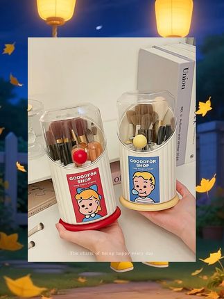 化妆刷收纳筒分格防尘梳妆台化妆品收纳盒口红眼影置物架桌面笔筒 #收纳用品 #种草好物 #收纳整理