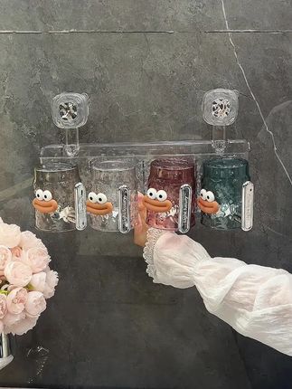 BSD双杯吸盘牙刷架壁挂式2杯套装牙杯置物架卫生间牙刷架置物架#牙刷架 #壁挂式置物架 #卫生间好物 #双杯套装 #BSD牙刷架