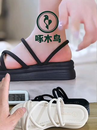 啄木鸟凉鞋女鞋网红时尚休闲百搭夏季软底外穿厚底防滑 #好穿不累脚 #软底软面穿上超舒服 #好鞋推荐