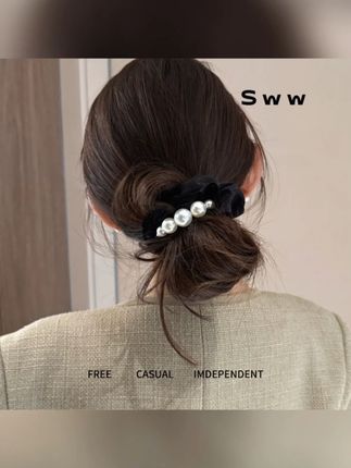 SWW珠珠拼接发圈褶皱大肠发圈高弹力耐用发圈#美出高级感 #高弹力发圈 #气质搭配 #发圈头绳 #一起美美哒