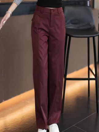 2025爆款百搭女款显瘦新款高腰西装裤黑色休闲抗皱梧桐裤 #显高显瘦显腿长 #百搭裤子 #面料舒适 #显瘦遮肉 #高密通勤休闲裤