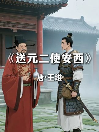 王维《送元二使安西》 以 “渭城朝雨浥轻尘” 绘晓雨清新,“客舍青青柳色新” 衬别意。“劝君更尽一杯酒” 藏千言万语,“西出阳关无故人” 道尽前路孤寂。全诗于平淡中见深挚,二十八字如醇酒,将边塞送别情酿得绵长,是唐人饯别诗中以简驭繁的绝唱,#古诗词 #历史 #中华文化 #杜康 #国学文化