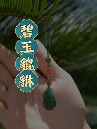 喜欢貔貅的朋友们,这个设计款不要错过,碧玉这个价格太给力了!#和田玉 #貔貅 #吊坠挂件