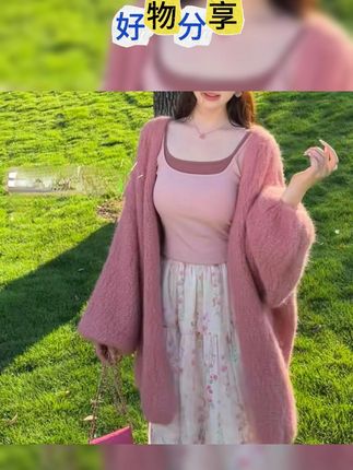 秋冬必备!网红同款慵懒风灯笼袖针织开衫,软糯显瘦 #宽松显瘦 #秋冬毛衣外套 #网红同款 #灯笼袖开衫 #软糯针织衫