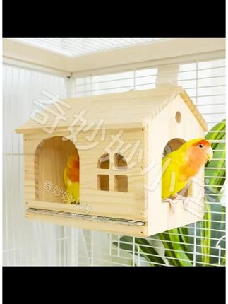 【宠大条】鹦鹉鸟窝木屋四季通用抽拉不锈钢底网虎皮牡丹玩耍躲避窝#鹦鹉鸟窝 #宠物用品 #虎皮牡丹鹦鹉 #四季通用 #鸟窝推荐