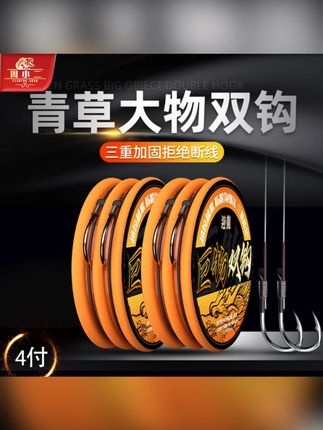 周小二草鱼子线双钩加长行程成品伊势尼绑好大物套装全套青鱼巨物#钓鱼套装 #周小二子线 #伊势尼鱼钩 #钓大鱼 #成品套装