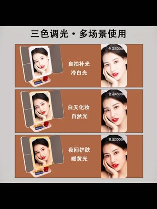实用性女生礼物推荐便携桌面LED灯化妆镜补光灯送女朋友生日礼物#女生礼物 #化妆镜 #便携好物 #LED灯 #补光灯