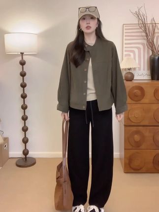百搭休闲立领工装外套女2025春秋新款棒球服上衣韩版宽松时尚夹克#显高显瘦显气质 #韩系穿搭 #夹克外套 #品质女装 #穿出你的时尚你的感觉