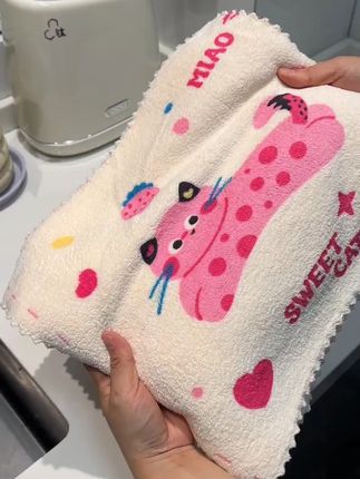 【拍1发4】多巴胺小猫洗碗布易清洗卫生家用抹布吸水擦碗巾不沾油#多巴胺好物 #洗碗布 #拍1发4 #易清洗抹布 #家用好物