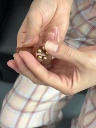 眼部按摩迷你小莲蓬,好精致黄铜檀木,深入筋膜层,随身带#眼部按摩