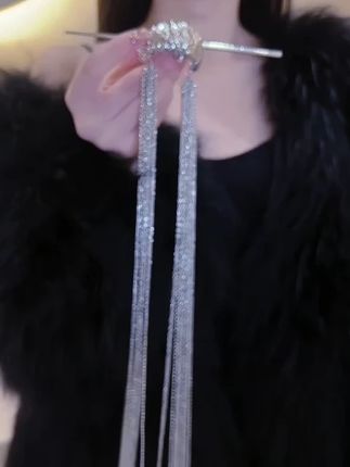 个性独特小众设计发簪新款潮马尾后脑勺簪子头饰盘发流苏发饰#个性发簪 #盘发头饰 #新款发饰 #小众设计 #马尾簪子