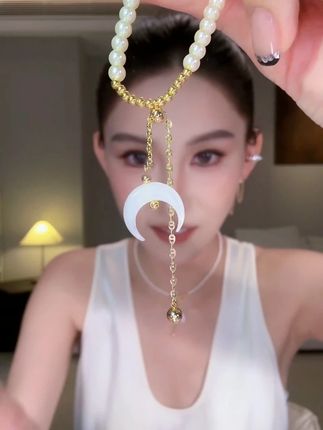 GXIAOXIAO项链【链珠坠月】轻奢百搭少女项链 #首饰分享 #珍珠项链 #饰品搭配 #种草好物 #夏季新款