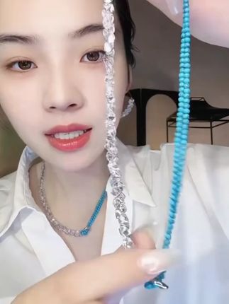 不锈钢锆石项链云水蓝半锆石半珠珠项链 #vlog时尚 #珠宝首饰 #配饰的重要性 #我又心动了 #首饰佩戴 #时#尚#潮#饰#项强烈推荐项链饰品分享潮流饰品尚饰品